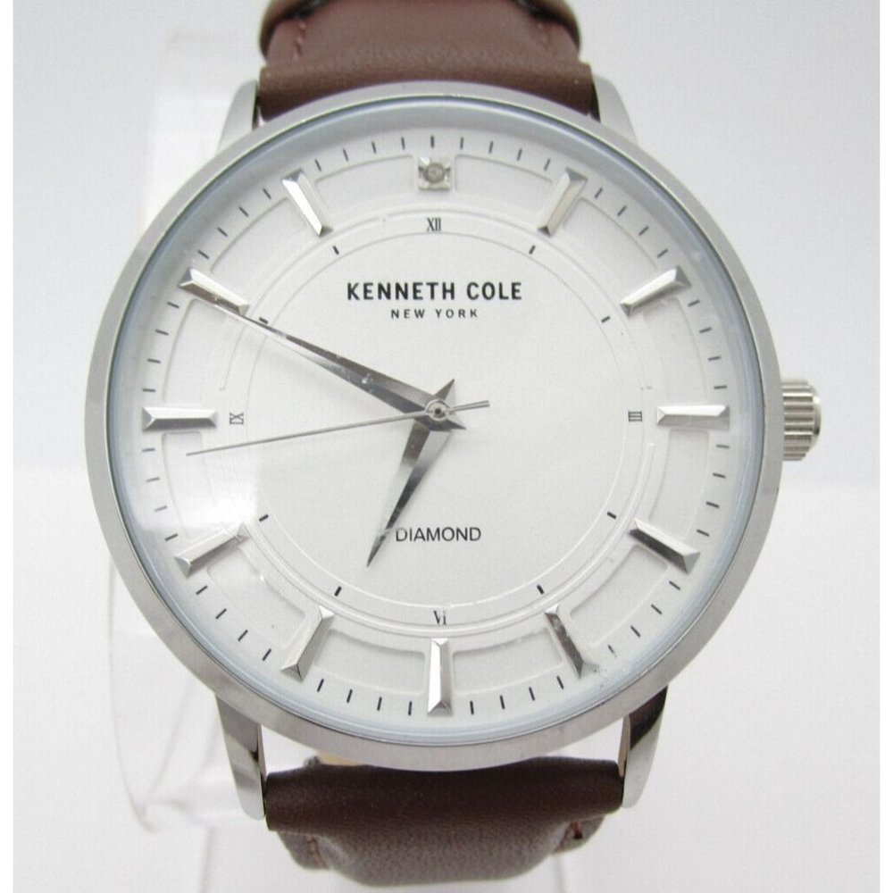 Men Kenneth Cole New York Diamond Quartz WR Analog 45mm Dial Round Watch (F246)